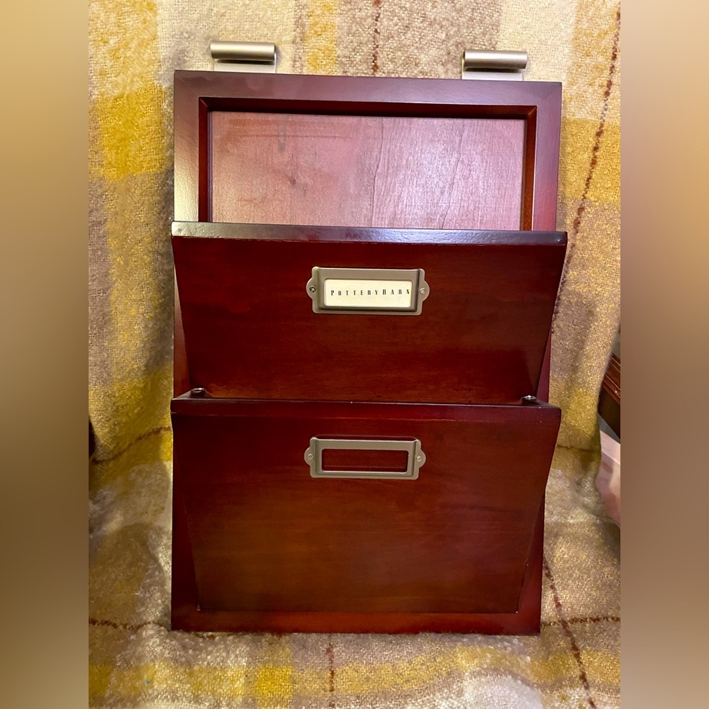 Pottery Barn Classy Solid Wood Letter Document Organizer